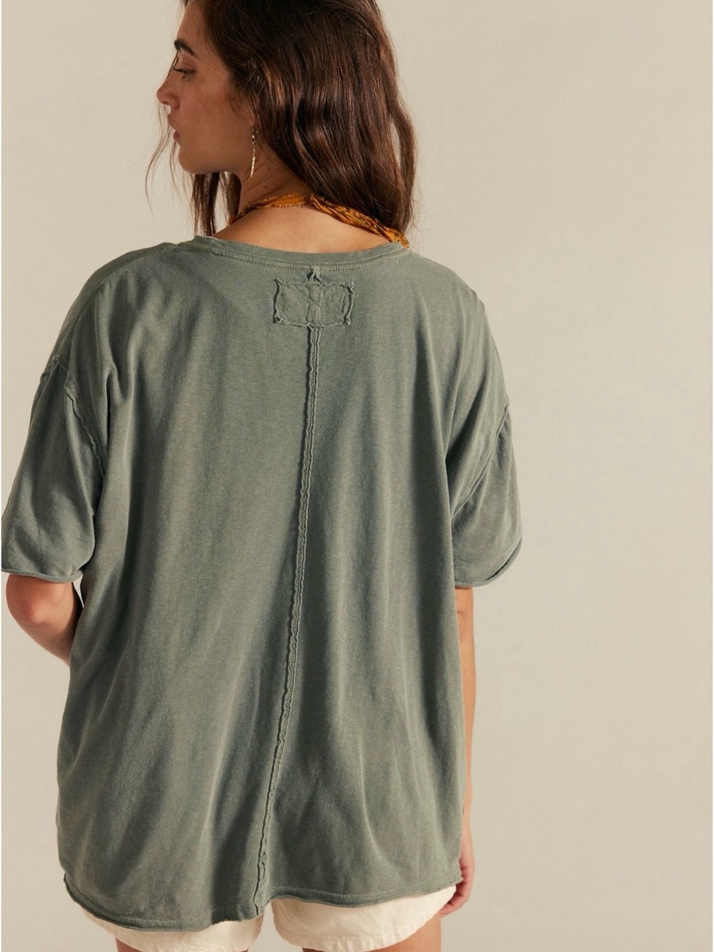 EUC We The Free Nina Short Sleeve Tee, Olive Leaves Green, Size Small - Picture 2 of 8